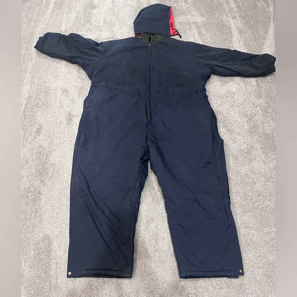 Men's Navy Insulated Coveralls Work Suit - Size 5XL - Picture 6 of 16
